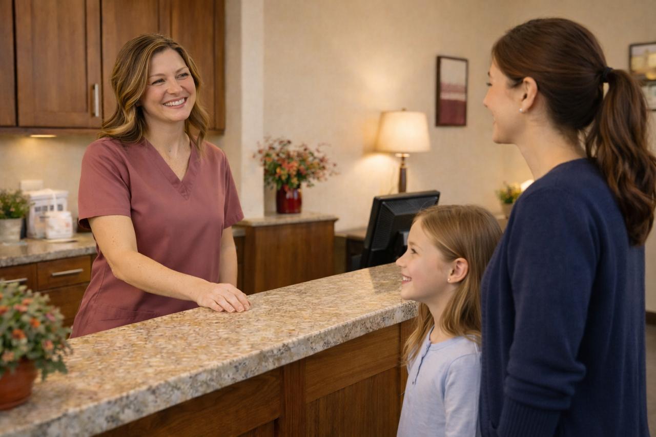 Family in waiting area