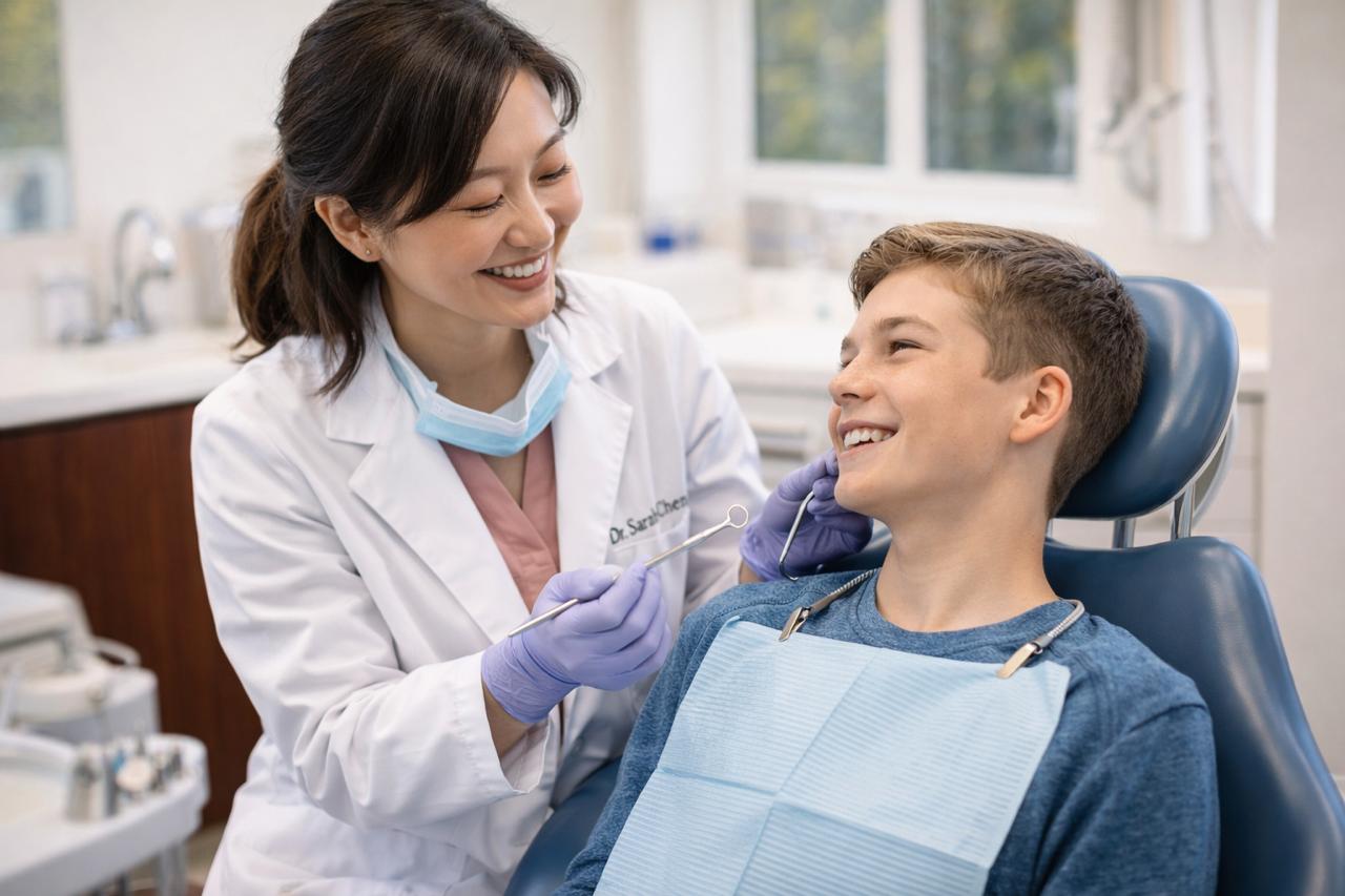 Happy child at dental visit