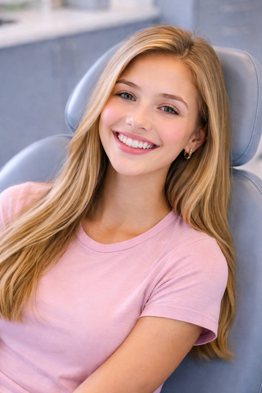 Happy patient smile reveal