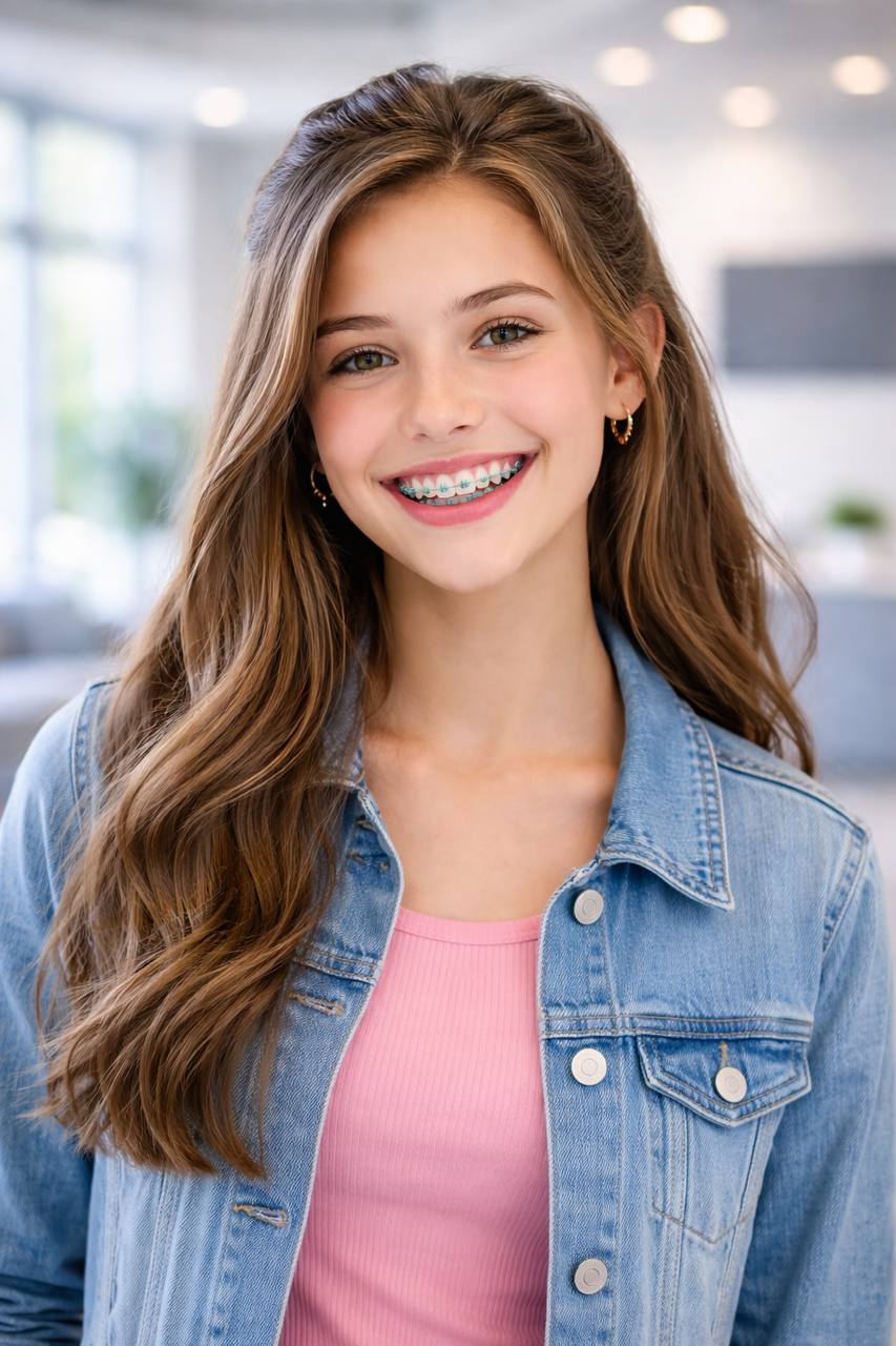 Teen getting braces colors